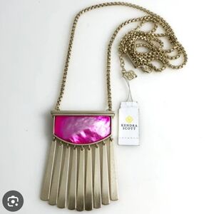 Kendra Scott Pink and Gold Ellen Necklace Nwt